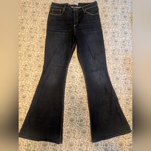 Women's Flared Dark Blue Jeans